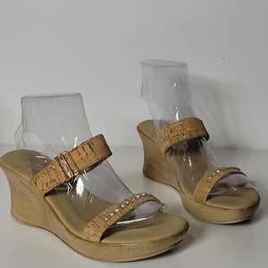 Onex Cynthia Cork Rhinestone Slip-On Sandals